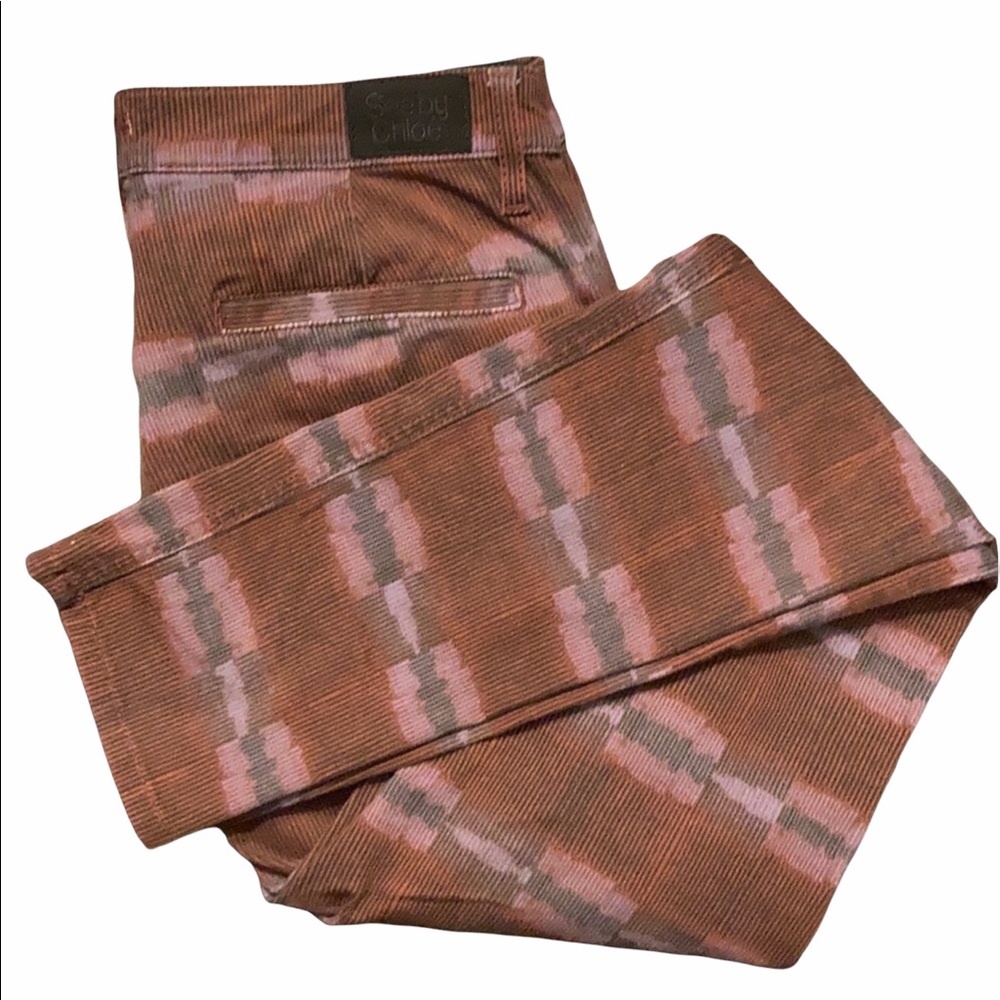 See by Chloe pants trousers sz 26 Boho Print
